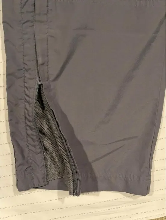 Nike Gray Lightweight Cargo Training Pants Yellow Swoosh Zip Mens Large - Picture 6 of 10